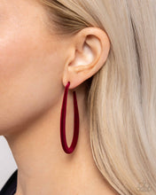 Load image into Gallery viewer, The Right Angle - Red hoop earring B090
