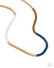 Load image into Gallery viewer, Patterned Pageantry - Blue necklace E018
