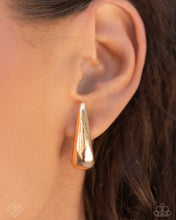 Load image into Gallery viewer, Positive Change - Gold hinge hoop earring Sept 2024 FF D009
