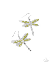 Load image into Gallery viewer, Dragonfly Descent - Green earring E016
