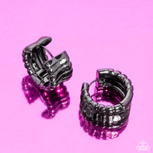 Load image into Gallery viewer, Seamless Sass - Black hinge mini hoop earring A094
