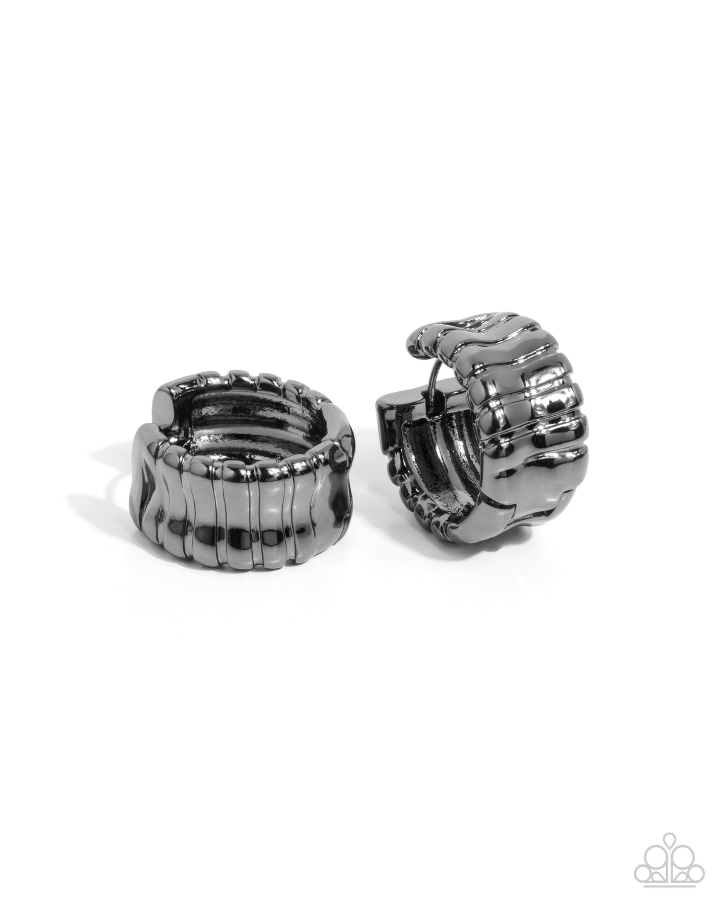 Seamless Sass - Black hinge mini hoop earring A094