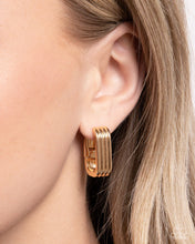 Load image into Gallery viewer, Vendetta Vanity - Gold hinge hoop earring E048
