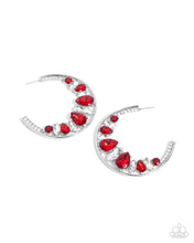 Load image into Gallery viewer, Refined Rewind - Red hoop earring D043
