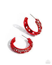 Load image into Gallery viewer, Stellar Significance - red hoop earring D042
