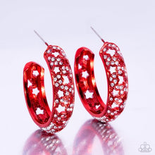 Load image into Gallery viewer, Stellar Significance - red hoop earring D042
