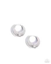 Load image into Gallery viewer, Pattern Permanence - Silver hinge hoop earring B101
