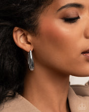 Load image into Gallery viewer, Eloquent Estate - Silver hinge hoop earring D057
