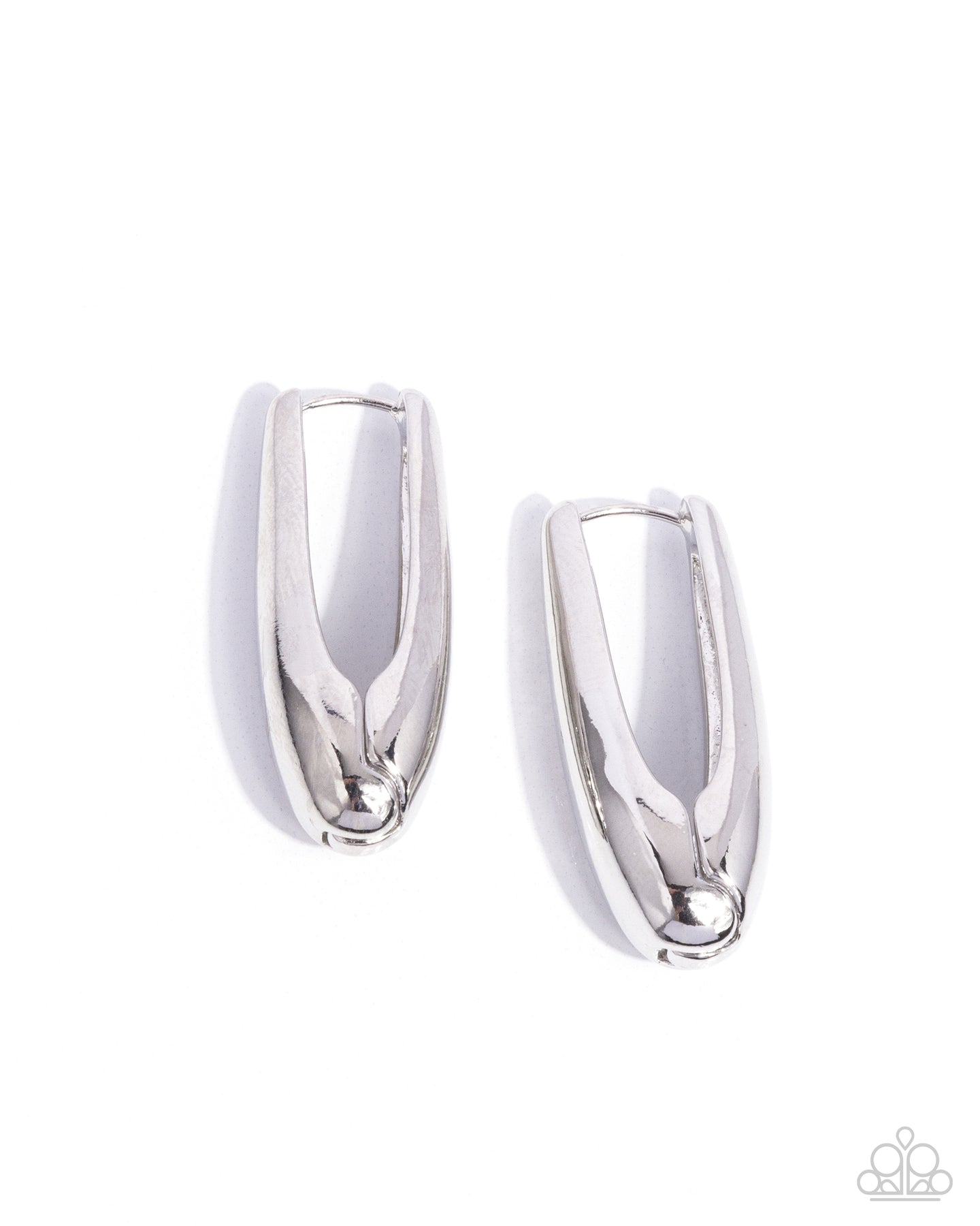 Eloquent Estate - Silver hinge hoop earring D057