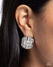 Load image into Gallery viewer, Woven Wisdom - Silver hinge hoop earring D039
