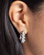 Load image into Gallery viewer, Paved in Glitz - White hinge hoop earring D049

