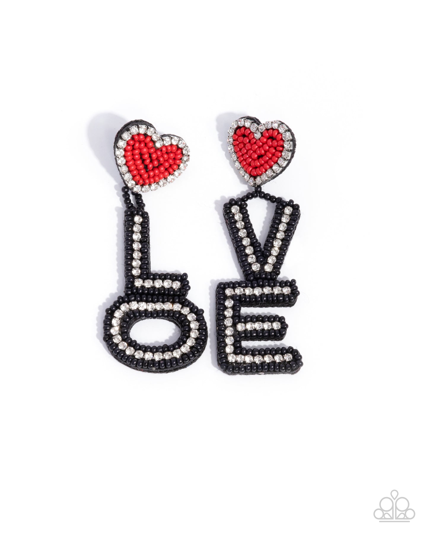 Visible Valentines - Black post earring E041