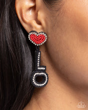 Load image into Gallery viewer, Visible Valentines - Black post earring E041
