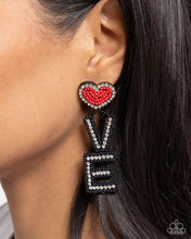 Load image into Gallery viewer, Visible Valentines - Black post earring E041
