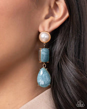 Load image into Gallery viewer, Marbled Masterpiece - BLUE POST EARRING E037

