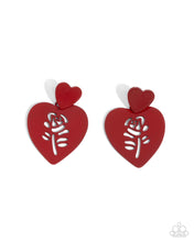 Load image into Gallery viewer, Showstopping Silhouette - Red post earring A102
