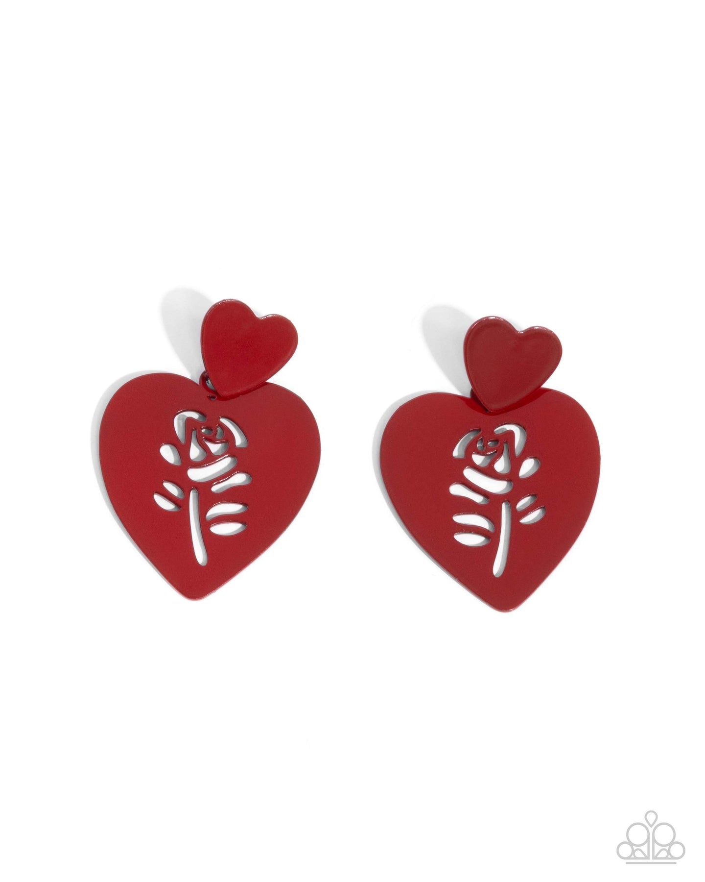 Showstopping Silhouette - Red post earring A102
