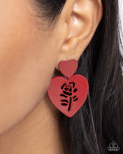 Load image into Gallery viewer, Showstopping Silhouette - Red post earring A102
