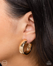 Load image into Gallery viewer, Round Reputation - Gold clip-on hoop earring E016
