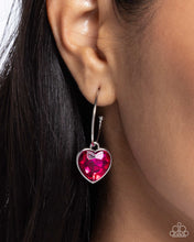 Load image into Gallery viewer, Diamond of the Night - Pink hoop earring A029
