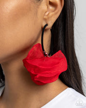 Load image into Gallery viewer, Passionate Promenade - Red hoop earring E034
