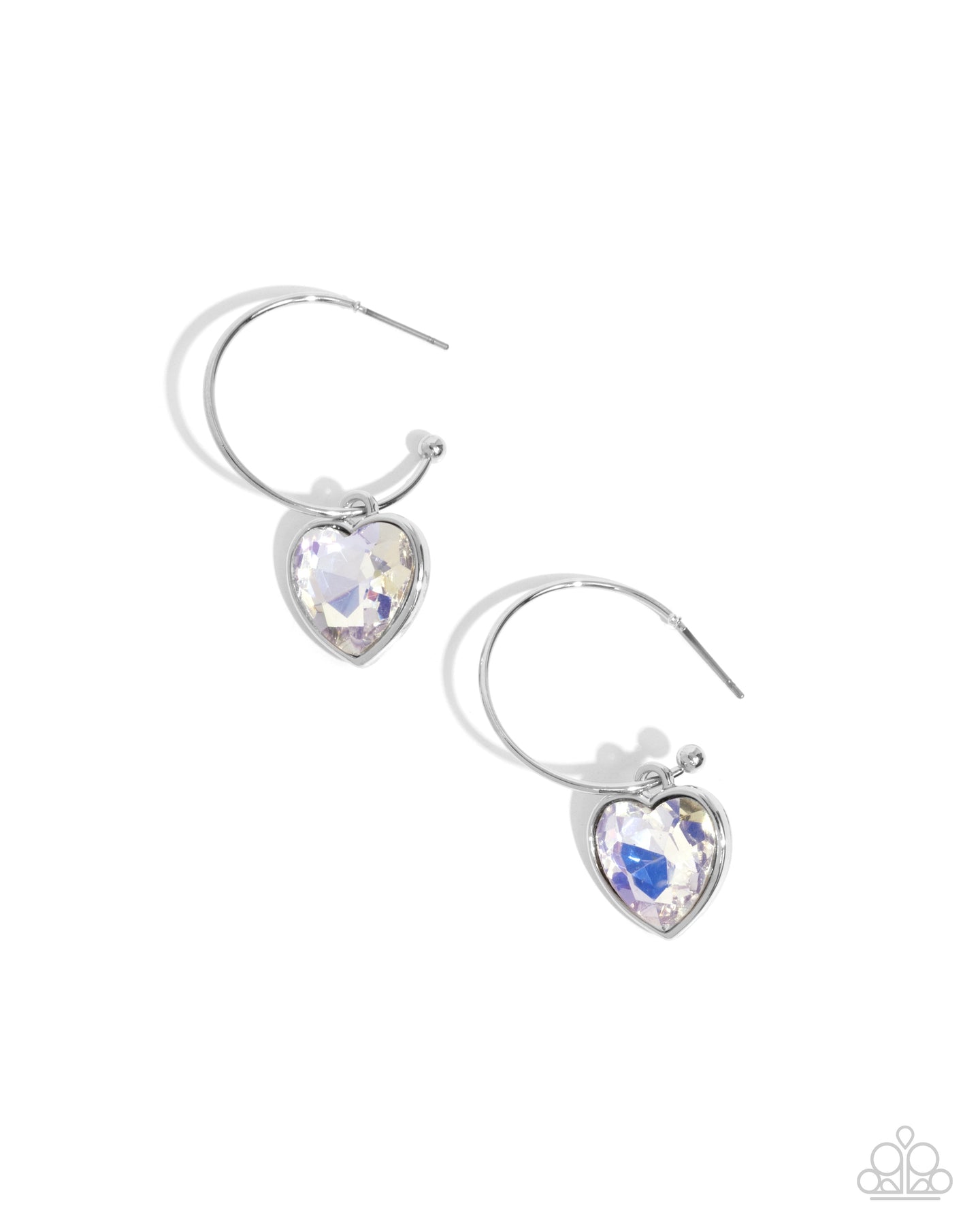 Diamond of the Night - White hoop earring E007