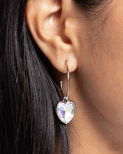 Load image into Gallery viewer, Diamond of the Night - White hoop earring E007
