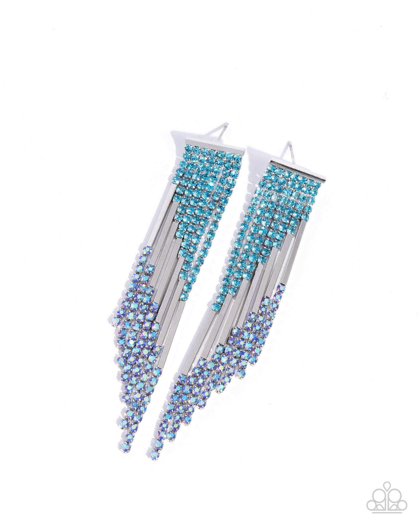 Careless Cascade - Blue post earring A068