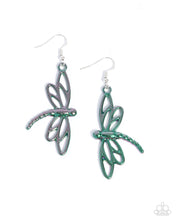 Load image into Gallery viewer, Dapper Dragonfly - Green earring C032
