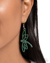 Load image into Gallery viewer, Dapper Dragonfly - Green earring C032
