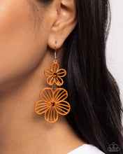 Load image into Gallery viewer, Textured Tiers - Orange earring D013
