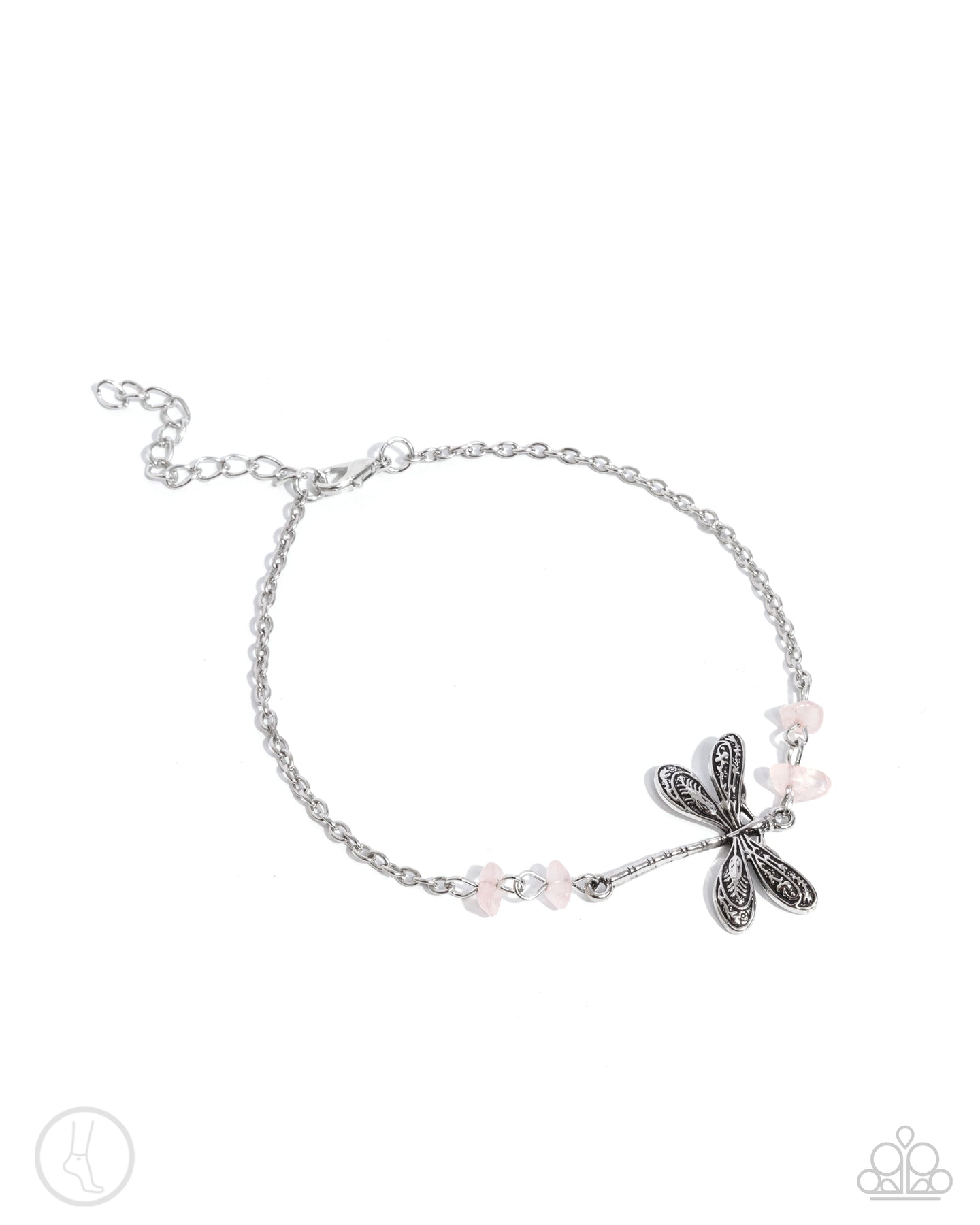 Dragonfly Dawn - Pink anklet D056