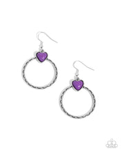 Load image into Gallery viewer, Heart Holiday - Purple earring G032
