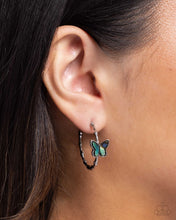 Load image into Gallery viewer, Butterfly Beginning - Blue hoop earring E070
