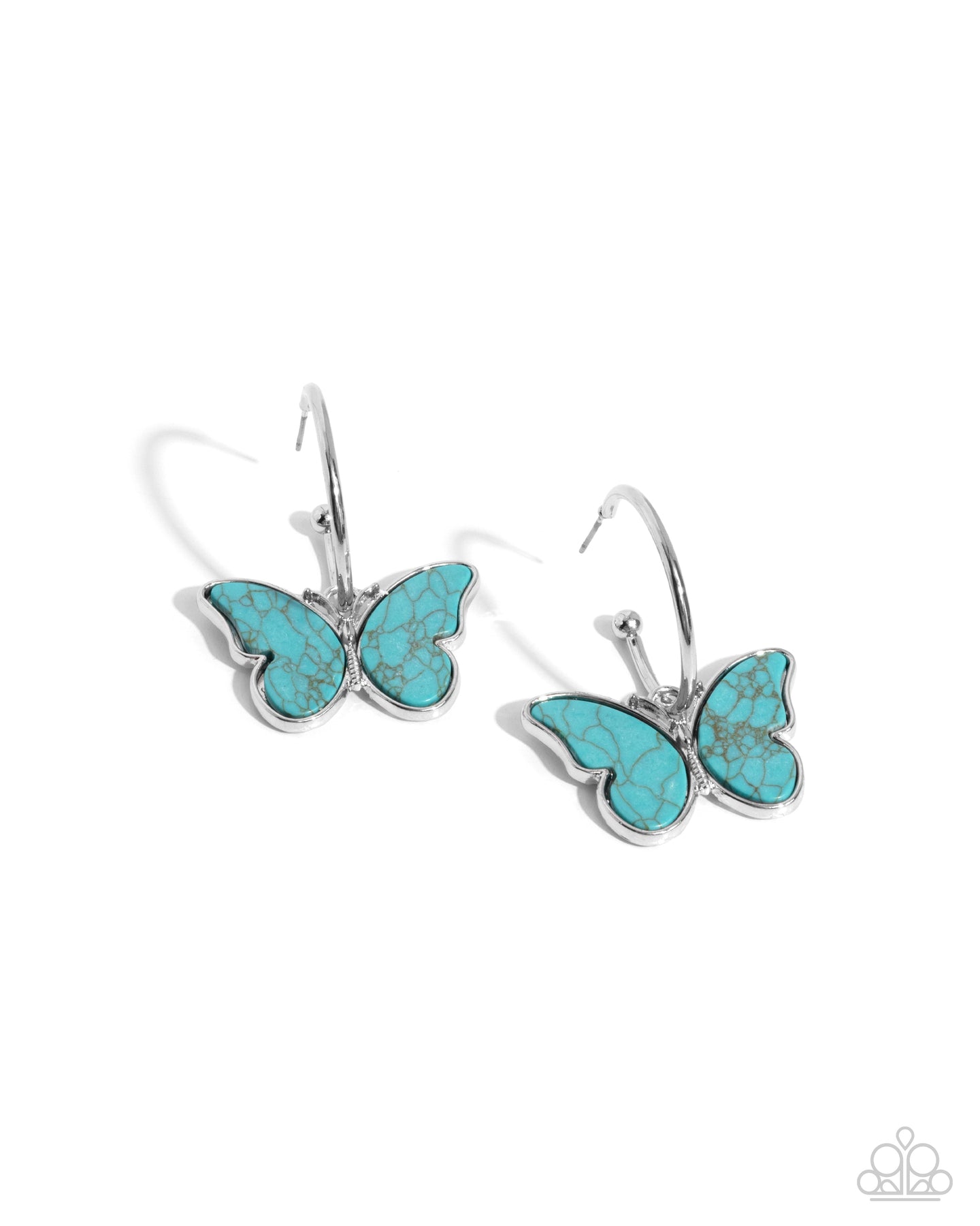 Melodic Mariposa - Blue hoop earring E041