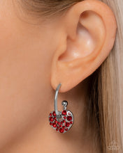 Load image into Gallery viewer, Valentines Valor - Red hoop earring E046
