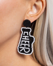 Load image into Gallery viewer, Cheer Captain - Black post earring E022

