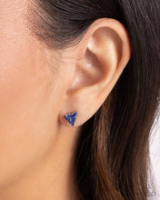Load image into Gallery viewer, Triangular Twinkle - Blue post earring A028
