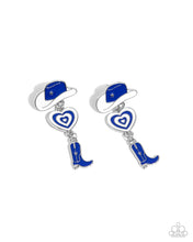 Load image into Gallery viewer, Swing Dance Delight - Blue earring B033
