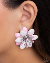 Load image into Gallery viewer, Dimensional Dowry - Pink post earring D051
