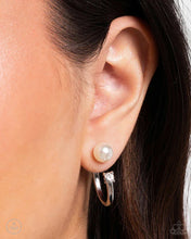 Load image into Gallery viewer, Decade Dance - White double-sided post earring A034
