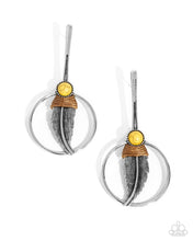 Load image into Gallery viewer, Feathered Future - Yellow earring D071
