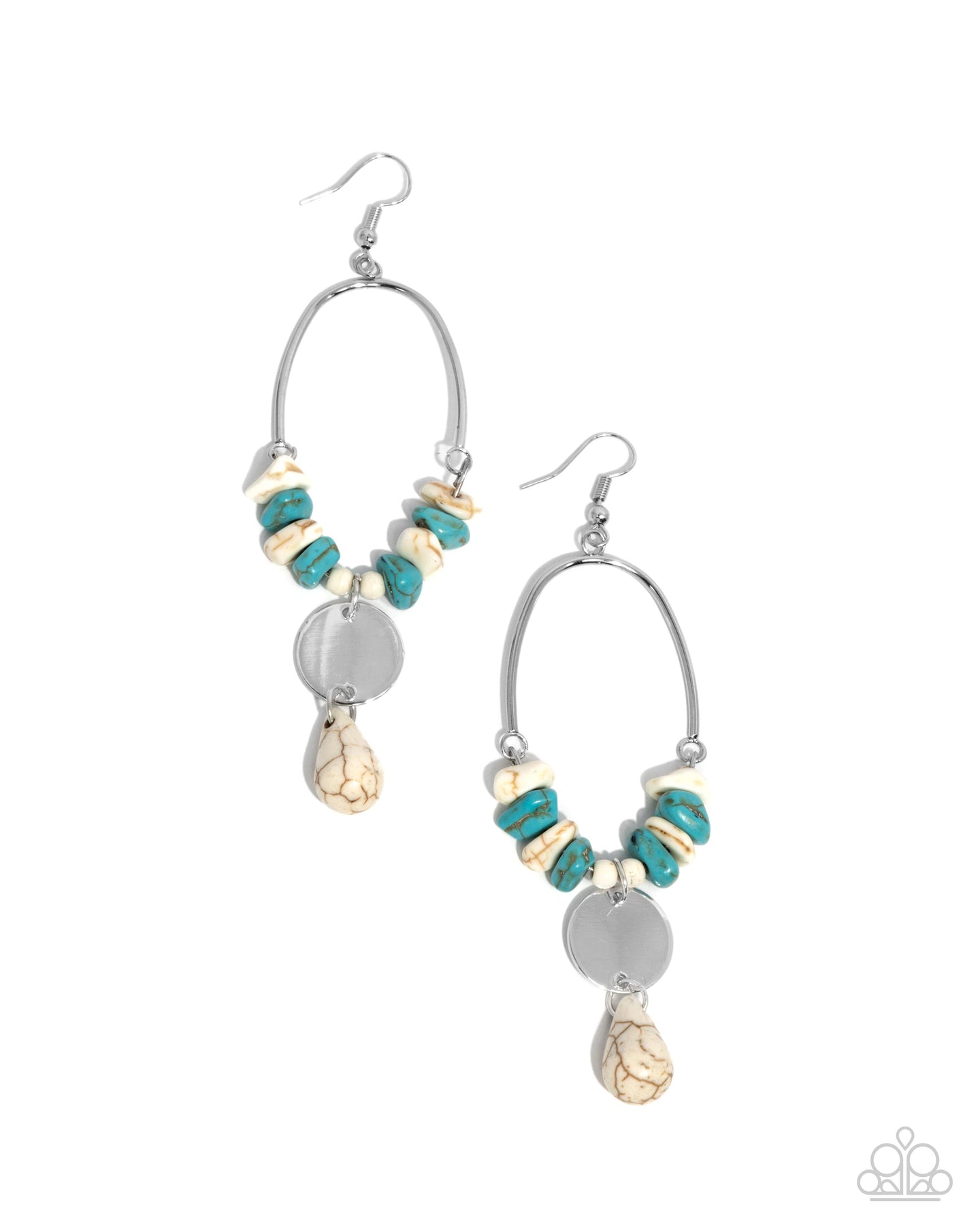 Suspended Santa Fe - White earring A096