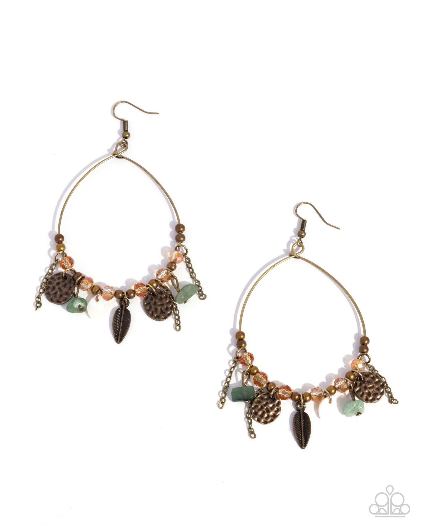 Feathered Fringe - Brass earring E033