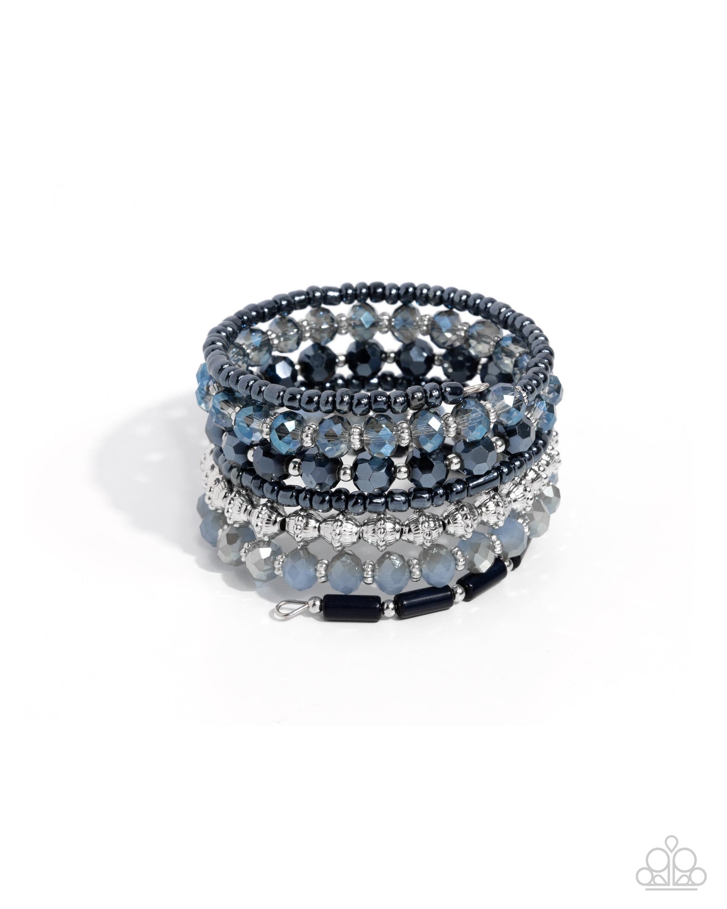 Stacked Surprise - Blue coil bracelet E069