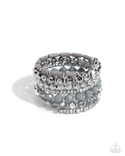 Load image into Gallery viewer, Stacked Surprise - Silver coil bracelet A034
