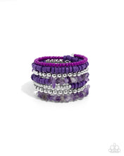 Load image into Gallery viewer, Plentiful Pizzazz - Purple coil bracelet E027
