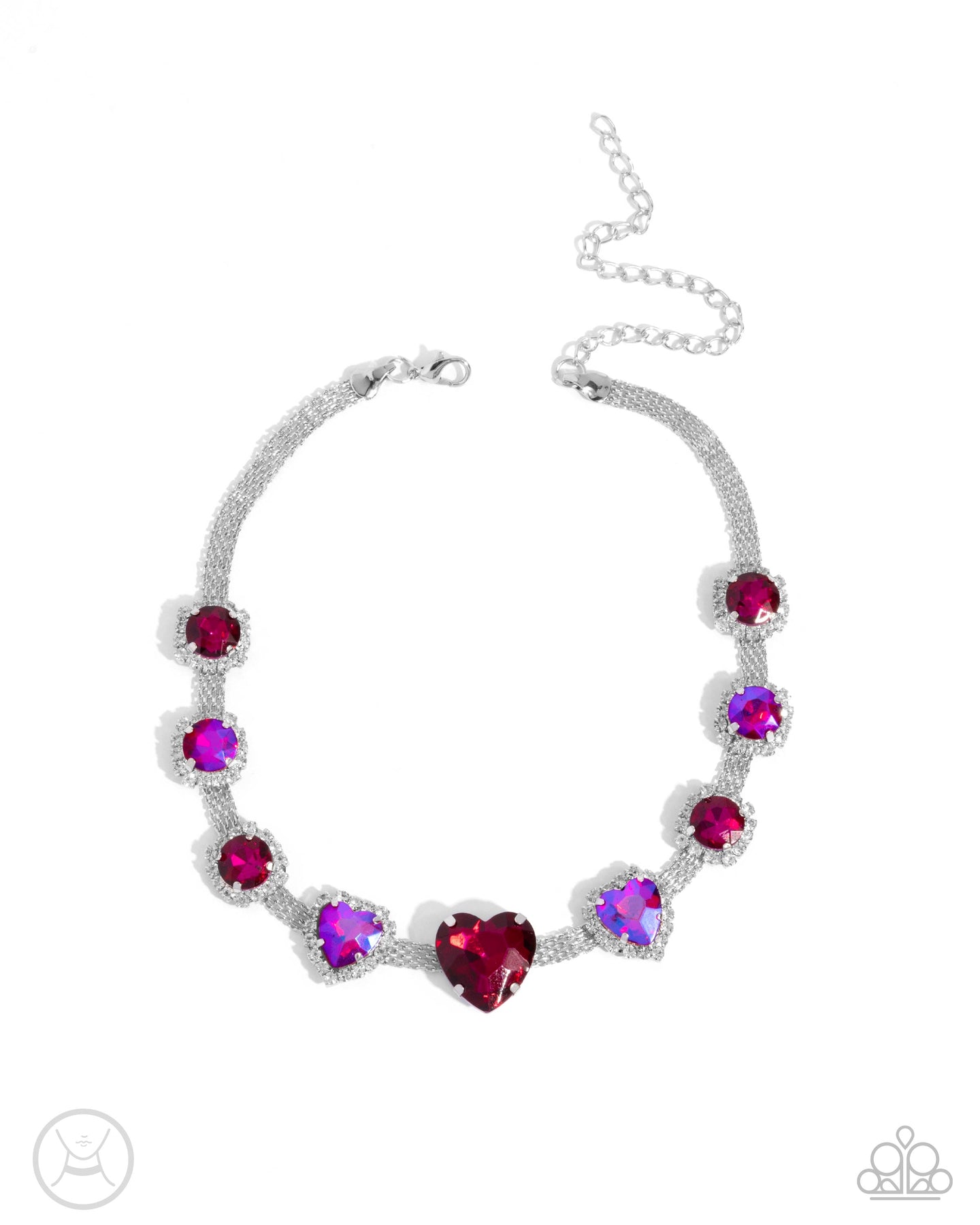 Valentines Vibe - Pink choker necklace E044
