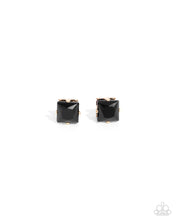 Load image into Gallery viewer, Squared Soprano - Black post earring B102
