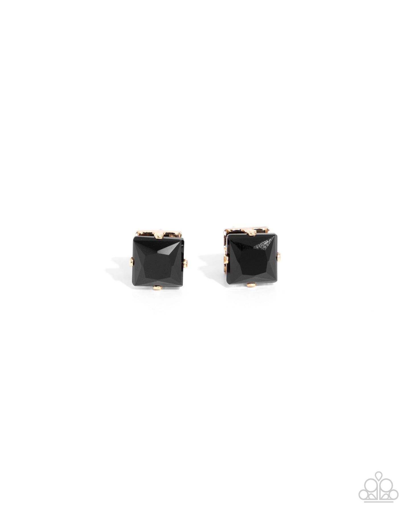 Squared Soprano - Black post earring B102